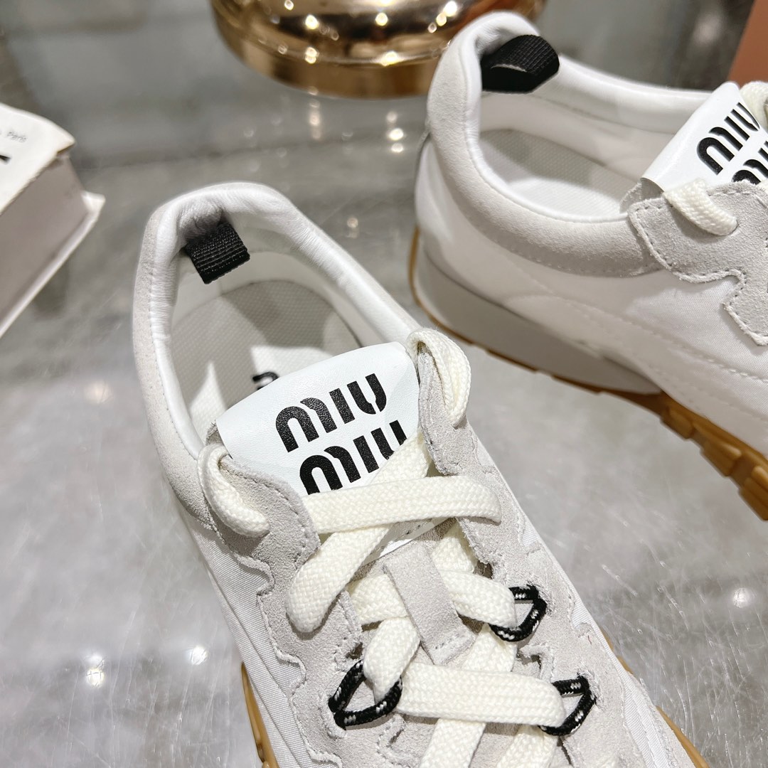 Miu Miu Tyre Technical Fabric And Suede Sneakers - EUR FASHION