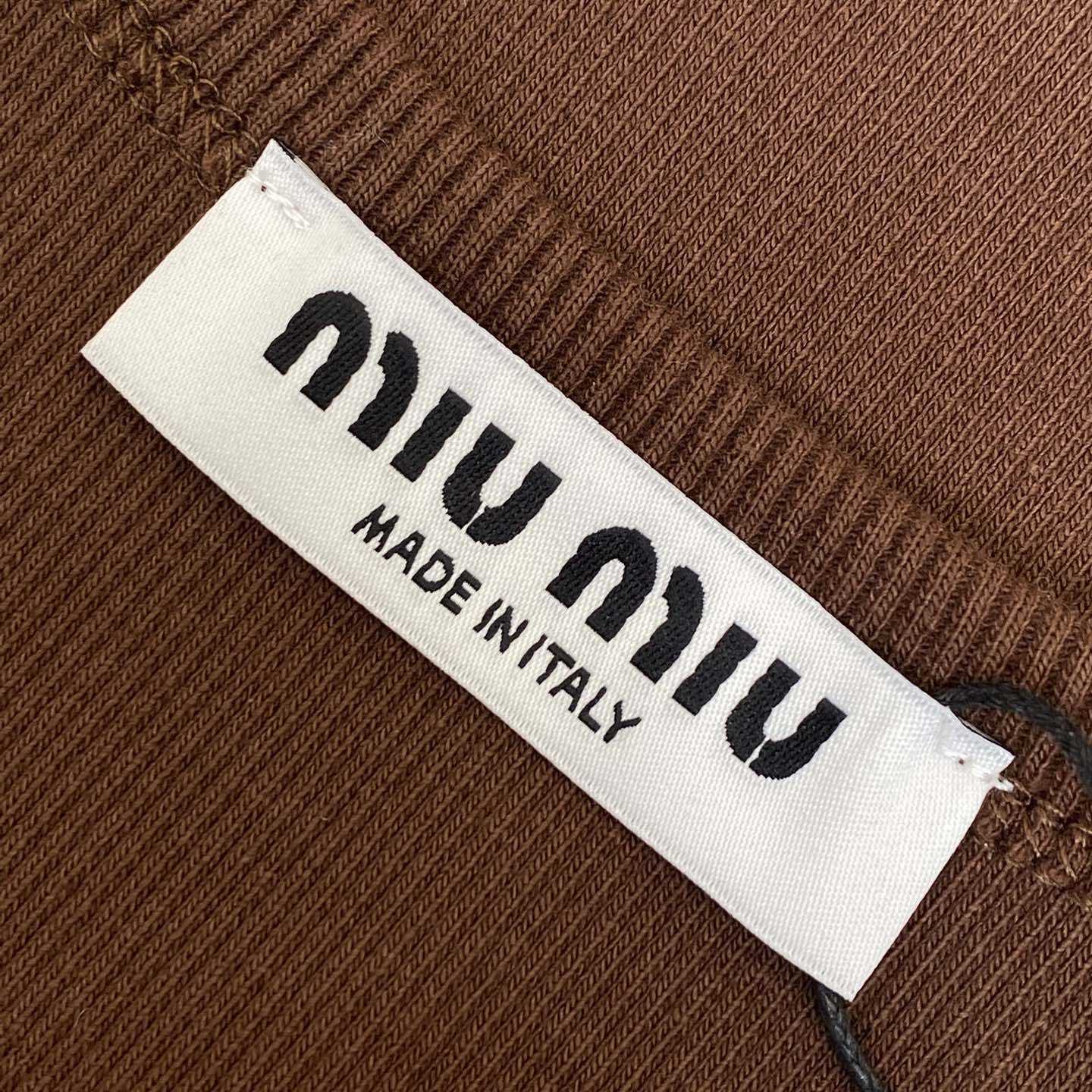 Miu Miu Brown Ribbed Knit Tank Top - EUR FASHION