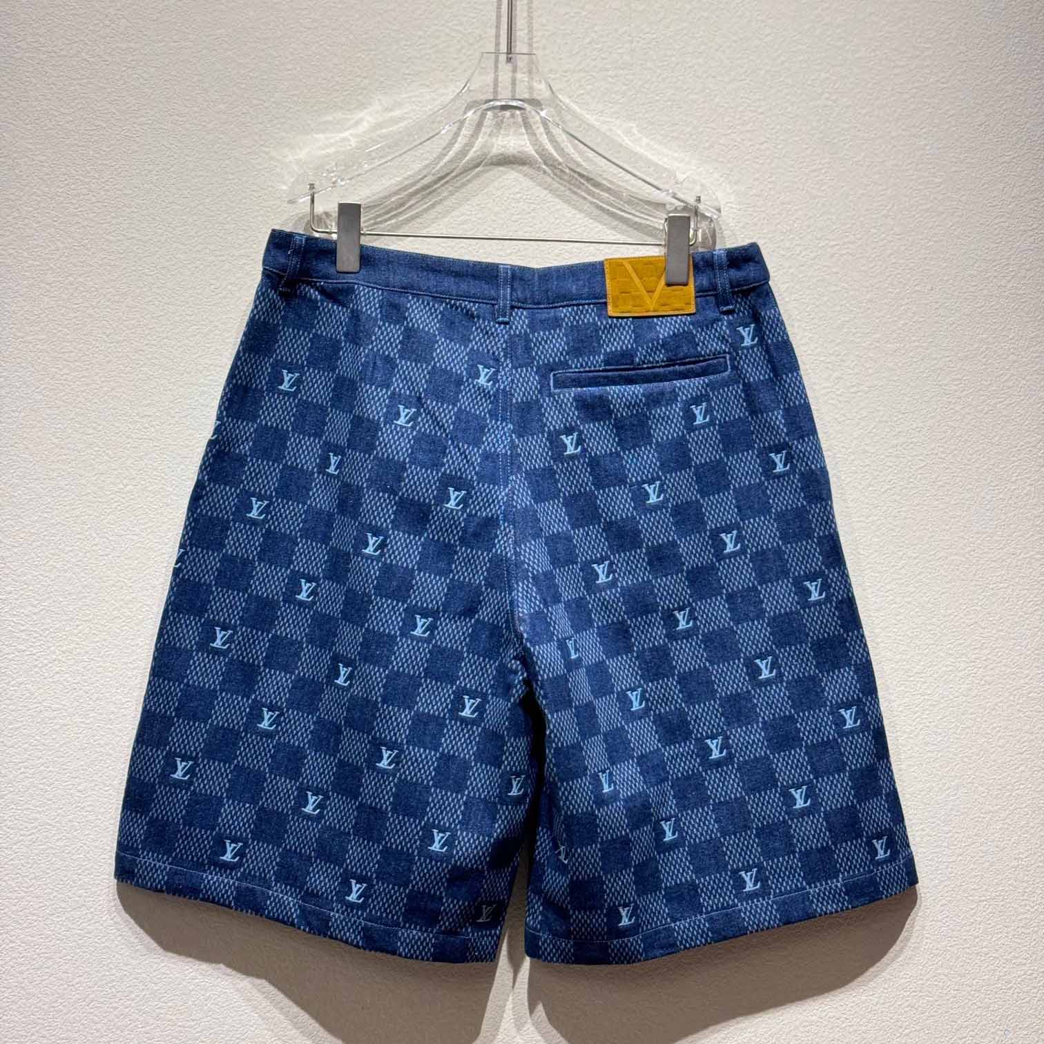 Louis Vuitton Embroidered Damier Denim Shorts  1AFVO5 - EUR FASHION