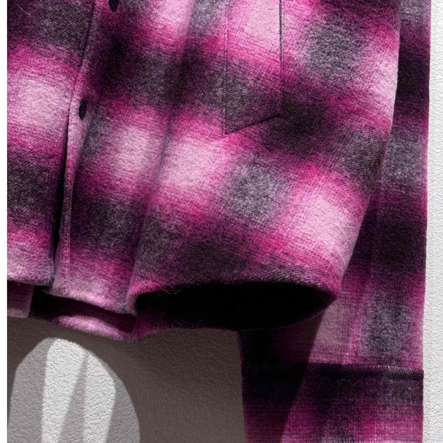 Balenciaga Padded Shirt In Pink And Black Check Flannel - EUR FASHION