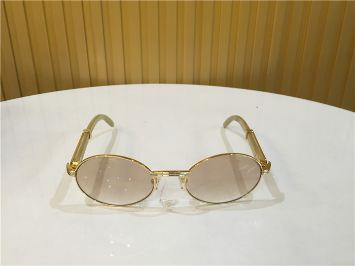 Cartier 7550178 55-22 White Curve Cattle Horn Sunglasses In Gold Brown - EUR FASHION