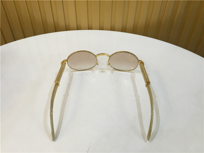 Cartier 7550178 55-22 White Curve Cattle Horn Sunglasses In Gold Brown - EUR FASHION