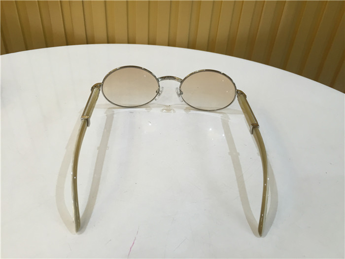 Cartier 7550178 55-22 White Curve Cattle Horn Sunglasses In Silver Brown - EUR FASHION