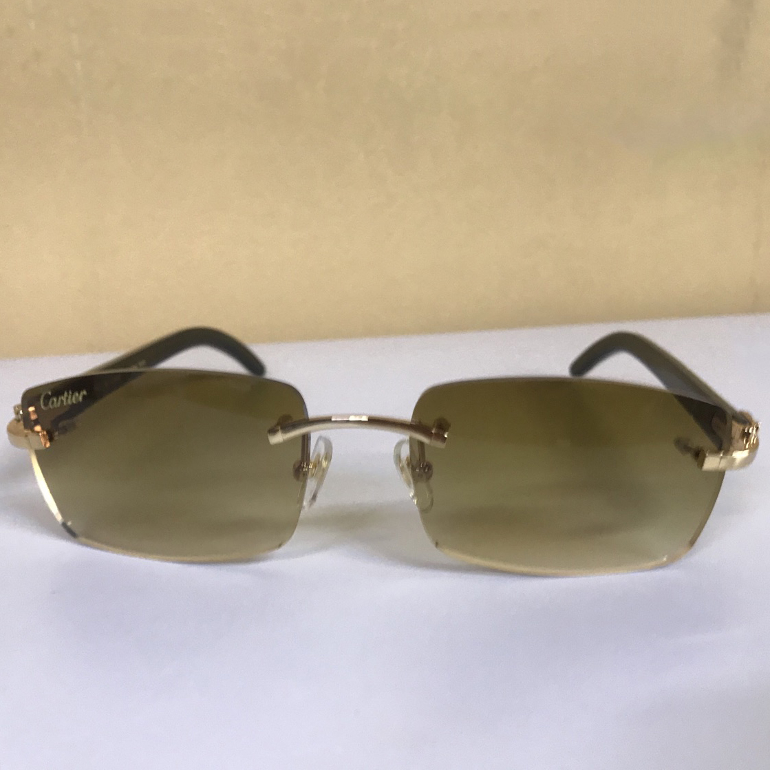 Cartier 3524012 White Mix Black Buffalo Eyeglasses In Gold - EUR FASHION