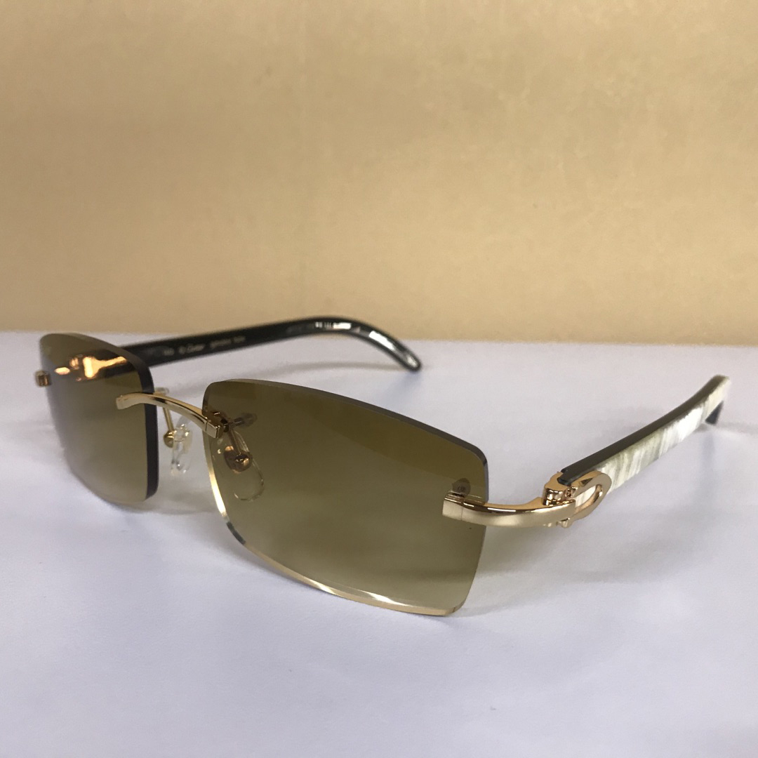 Cartier 3524012 White Mix Black Buffalo Eyeglasses In Gold - EUR FASHION