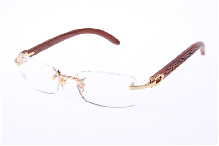 Cartier 3524013 Wood Eyeglasses In Gold - EUR FASHION