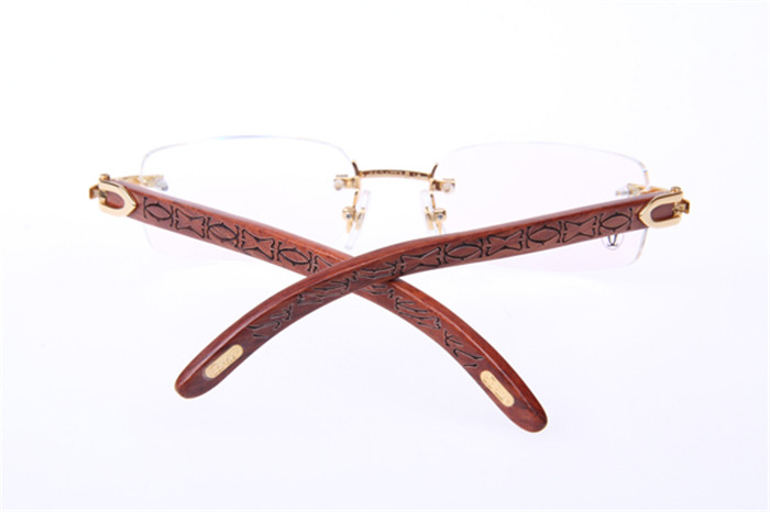 Cartier 3524013 Wood Eyeglasses In Gold - EUR FASHION