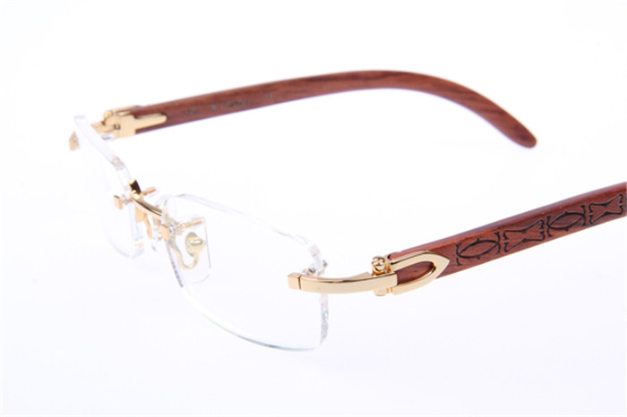 Cartier 3524013 Wood Eyeglasses In Gold - EUR FASHION