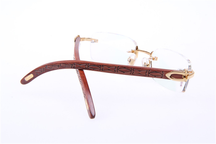 Cartier 3524013 Wood Eyeglasses In Gold - EUR FASHION