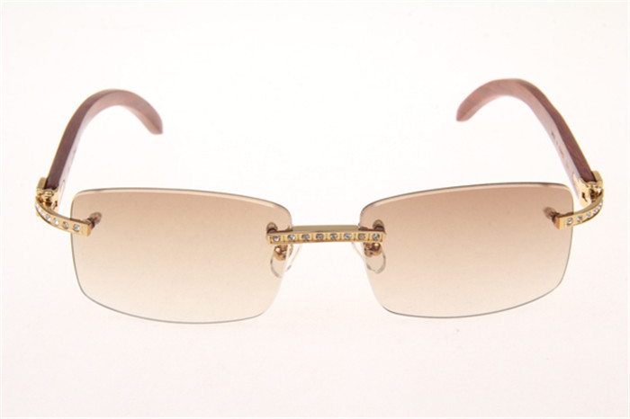 Cartier 3524012 Diamond Wood Sunglasses In Gold With Brown Gradient Lens - EUR FASHION