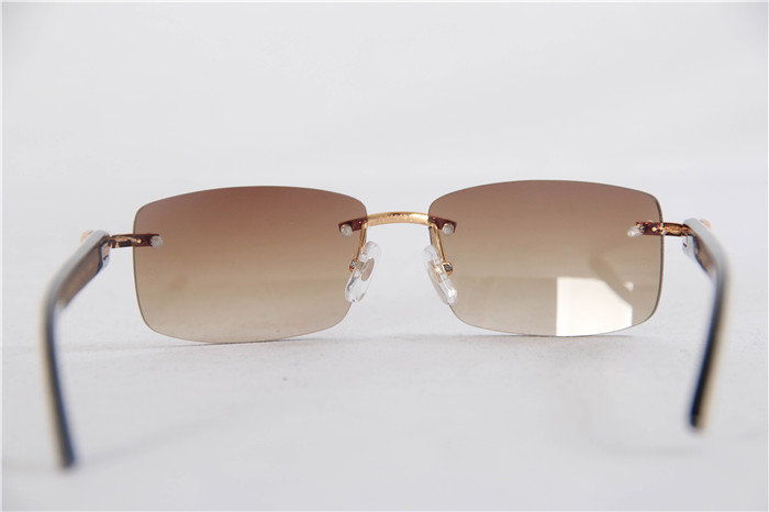 Cartier 3524012 White Buffalo Big Lens Sunglasses In Brown - EUR FASHION