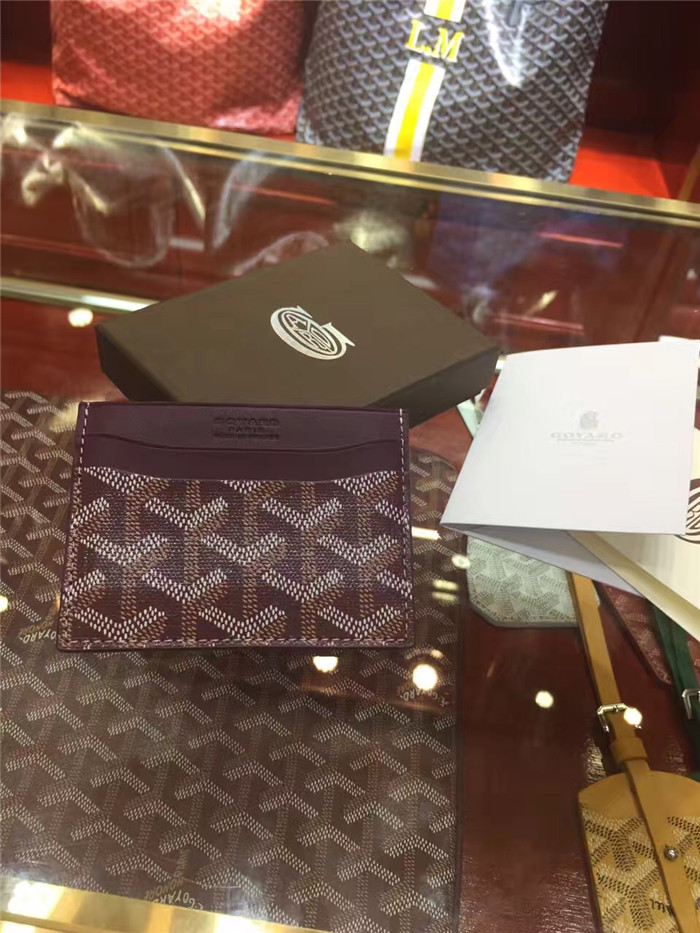 Goyard Card Holder Burgundy - EUR FASHION