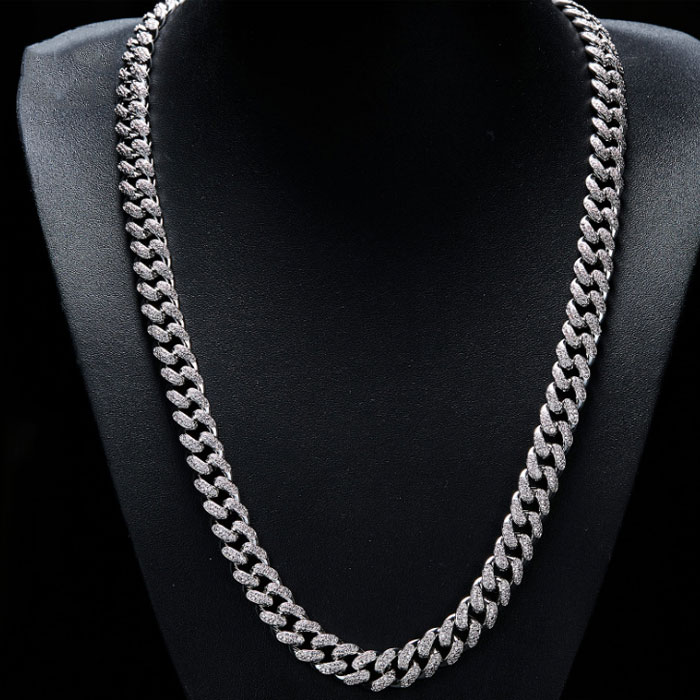 Miami Cuban Chain Cuban Necklace Bundle in White Gold - EUR FASHION