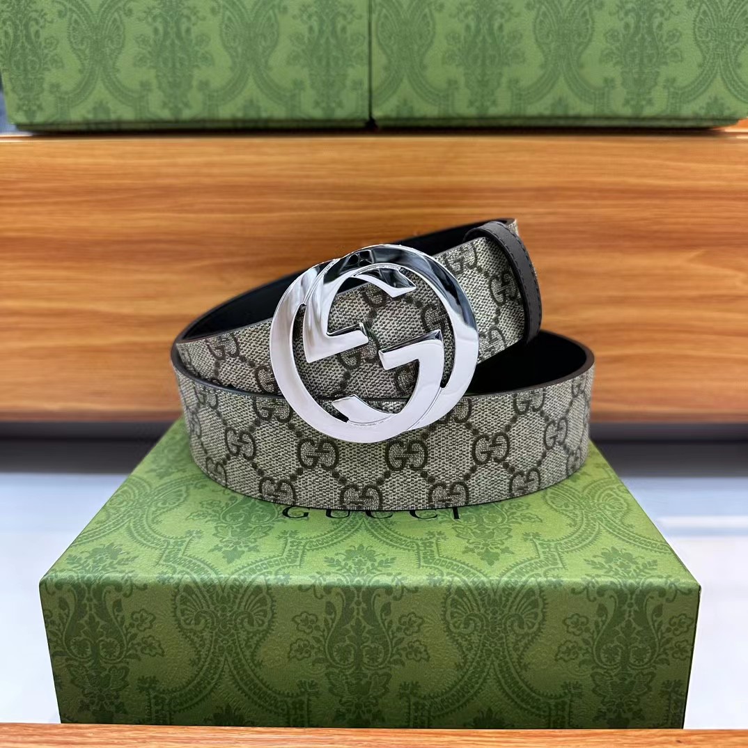 Gucci Belt With Interlocking Sliver  G Buckle - EUR FASHION