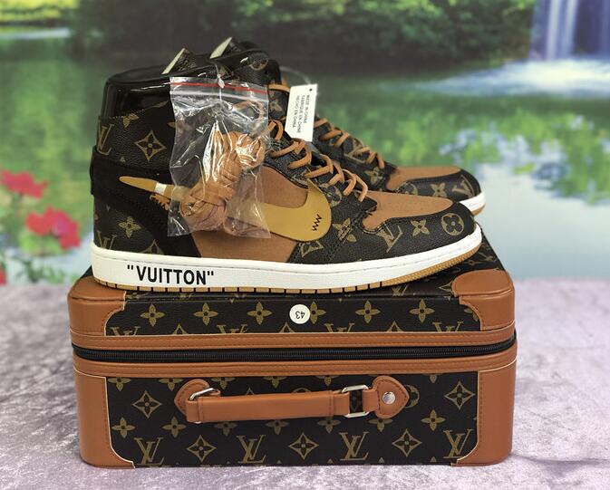 Nike X Off-White X Louis Vuitton Air Jordan 1 Customs Monogram Sneaker - EUR FASHION