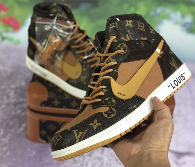 Nike X Off-White X Louis Vuitton Air Jordan 1 Customs Monogram Sneaker - EUR FASHION