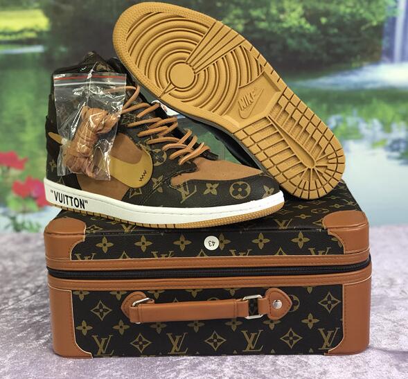 Nike X Off-White X Louis Vuitton Air Jordan 1 Customs Monogram Sneaker - EUR FASHION