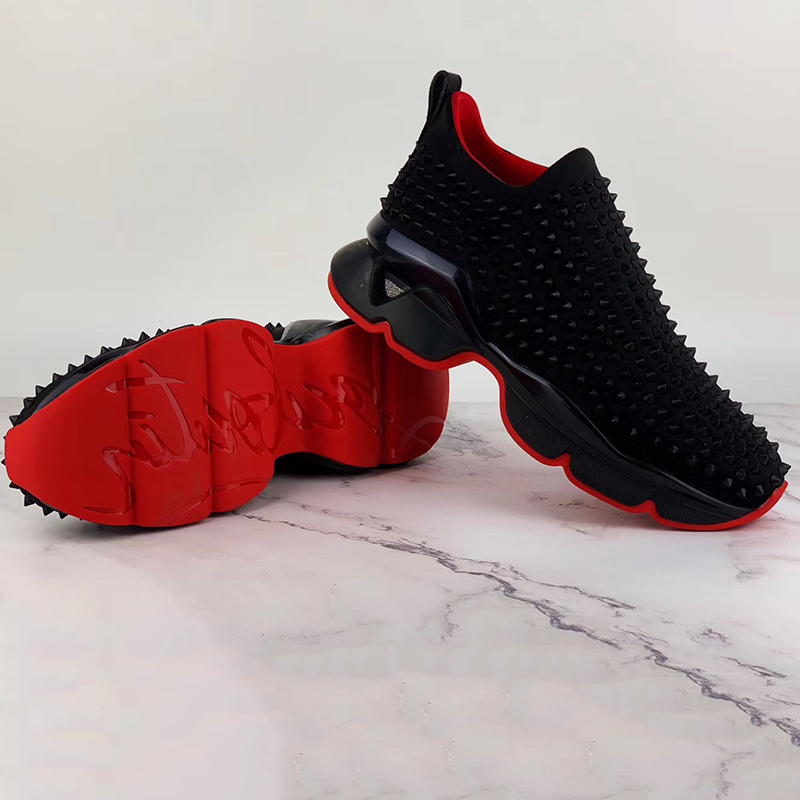 Christian Louboutin Spike-embellished Neoprene Sock Trainers - EUR FASHION