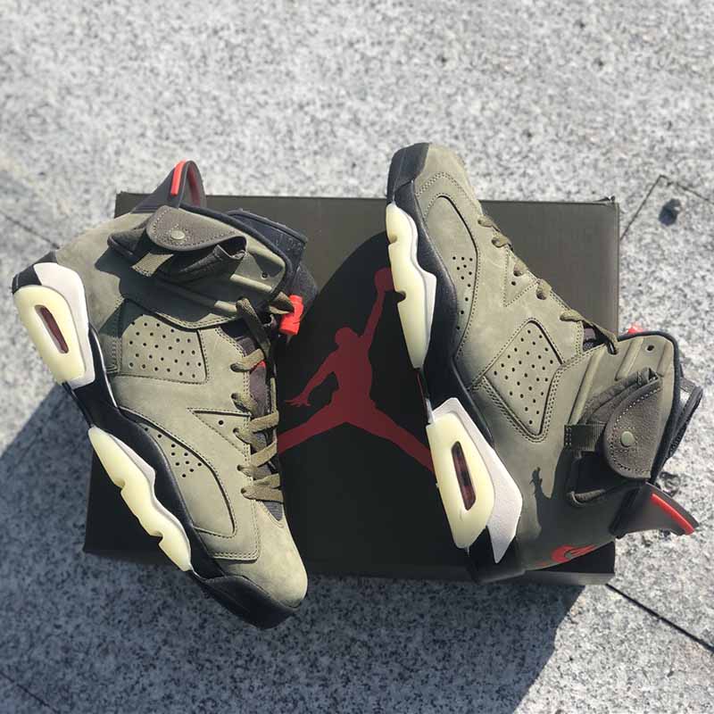 Jordan Travis Scott X Air Jordan 6 Medium Olive Cactus Jack - EUR FASHION