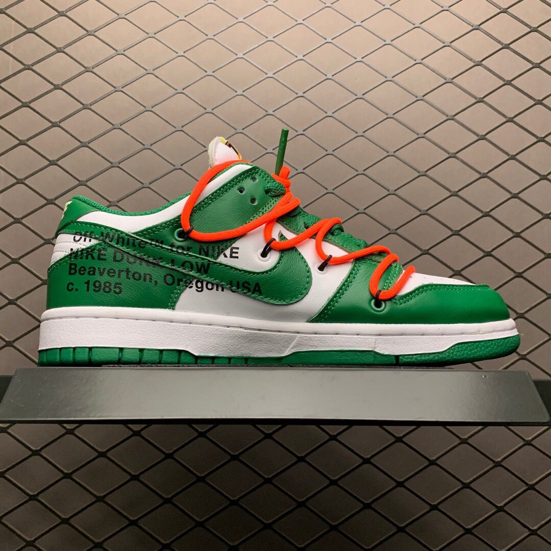 Off-White X Futura X Nike SB Dunk Low In White/Pine Green  - EUR FASHION