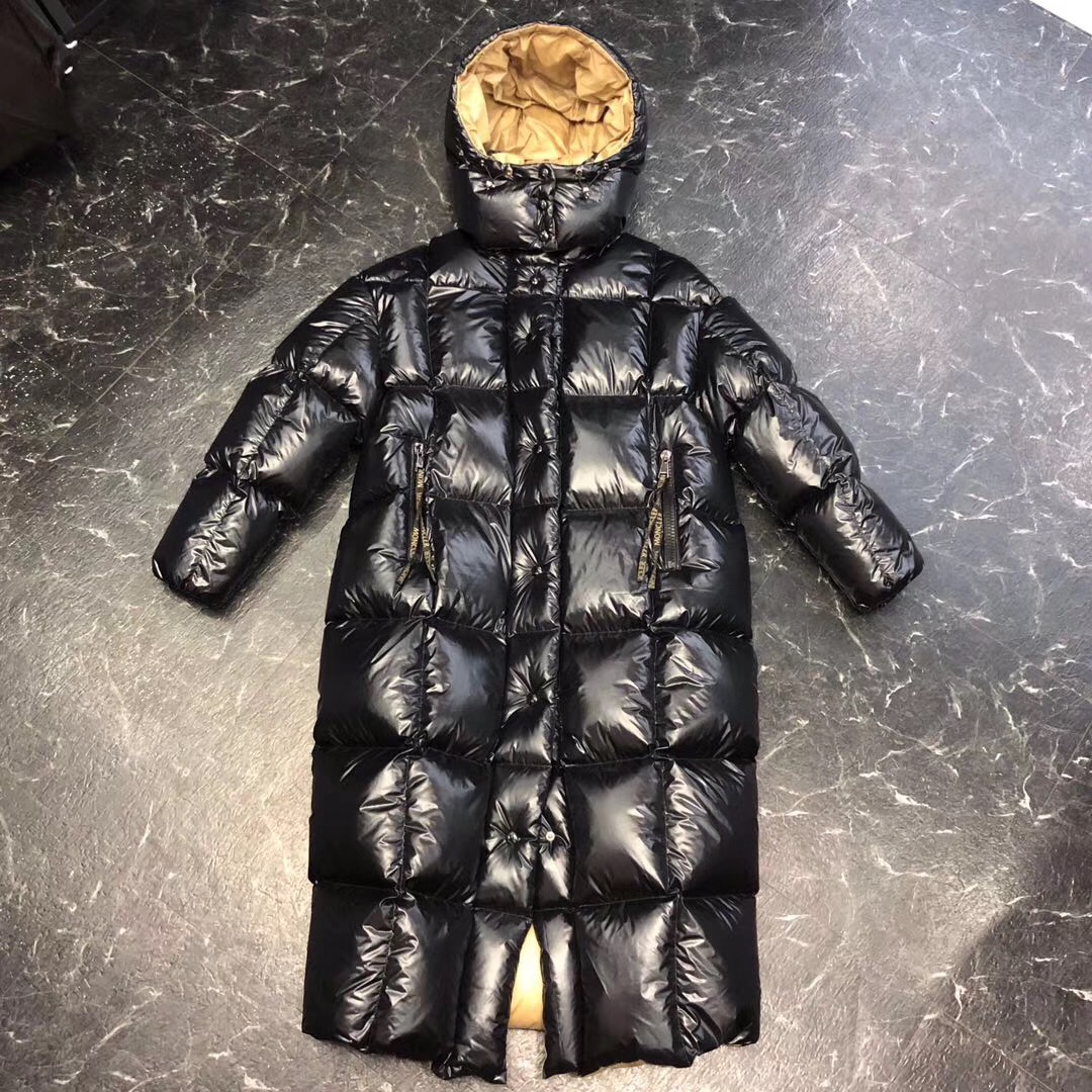 Moncler Black Long Down Jacket - EUR FASHION