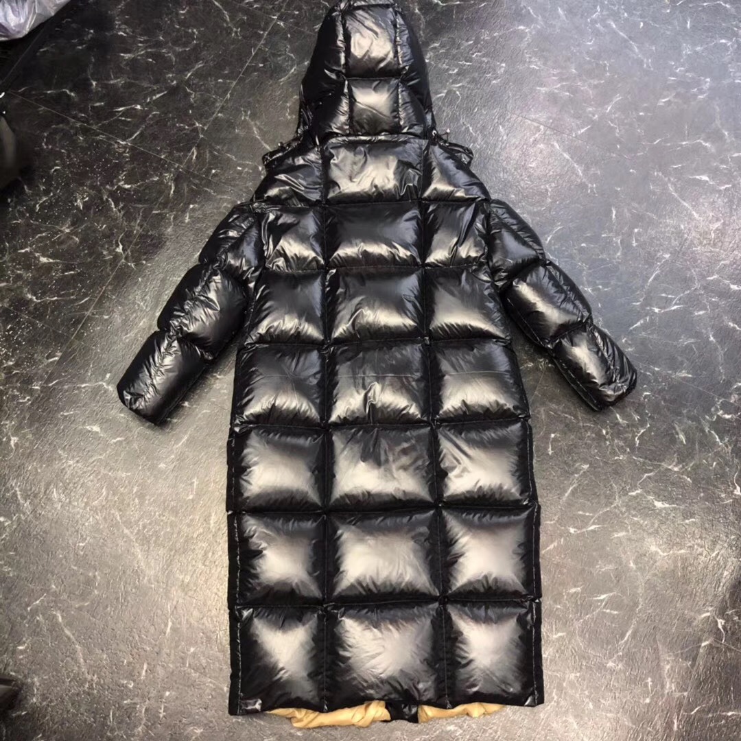 Moncler Black Long Down Jacket - EUR FASHION