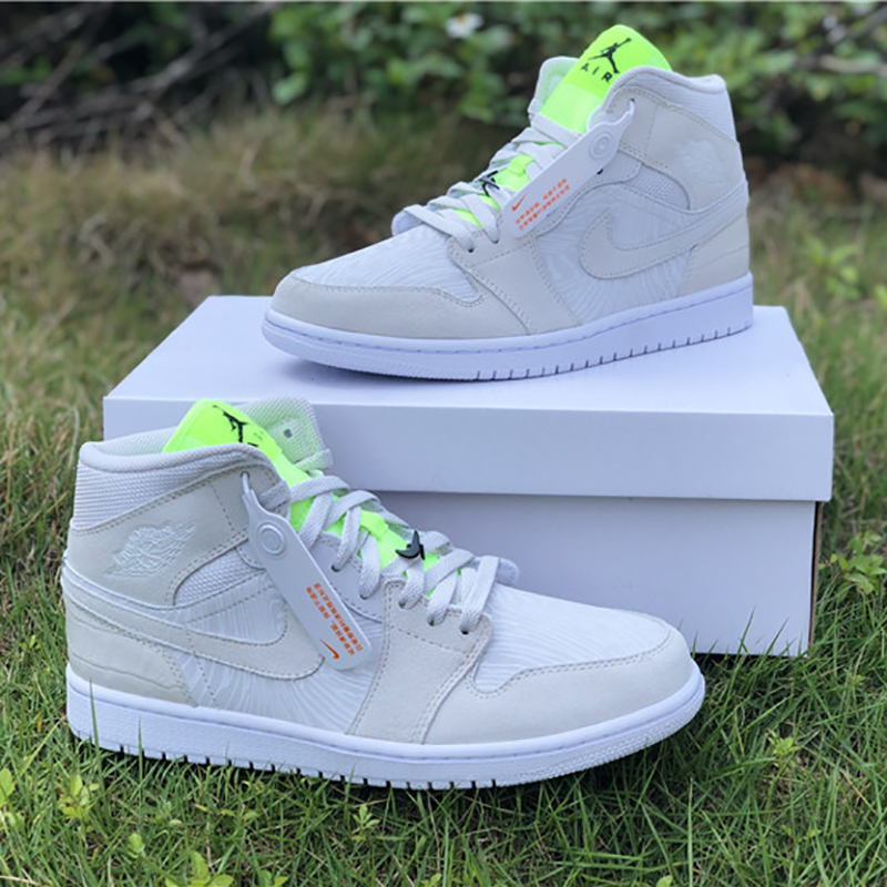 Jordan AJ1 Mid White Volt  - EUR FASHION