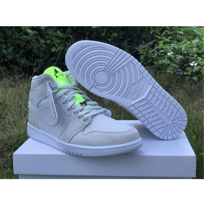 Jordan AJ1 Mid White Volt  - EUR FASHION