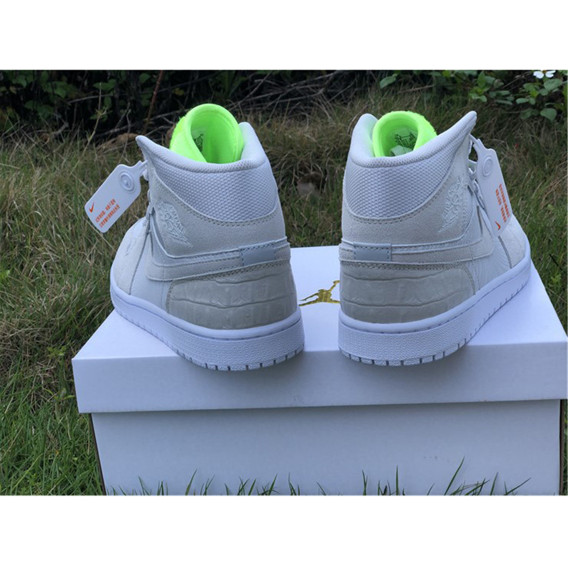 Jordan AJ1 Mid White Volt  - EUR FASHION