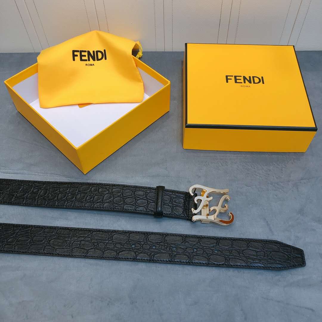 Fendi Leather Belt With FF Buckle - EUR FASHION