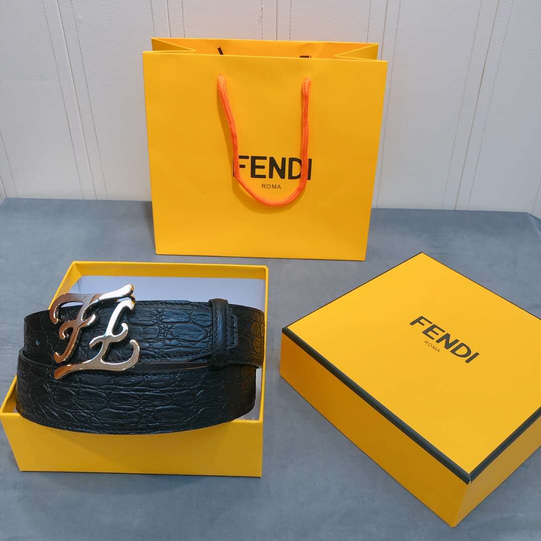 Fendi Leather Belt With FF Buckle - EUR FASHION