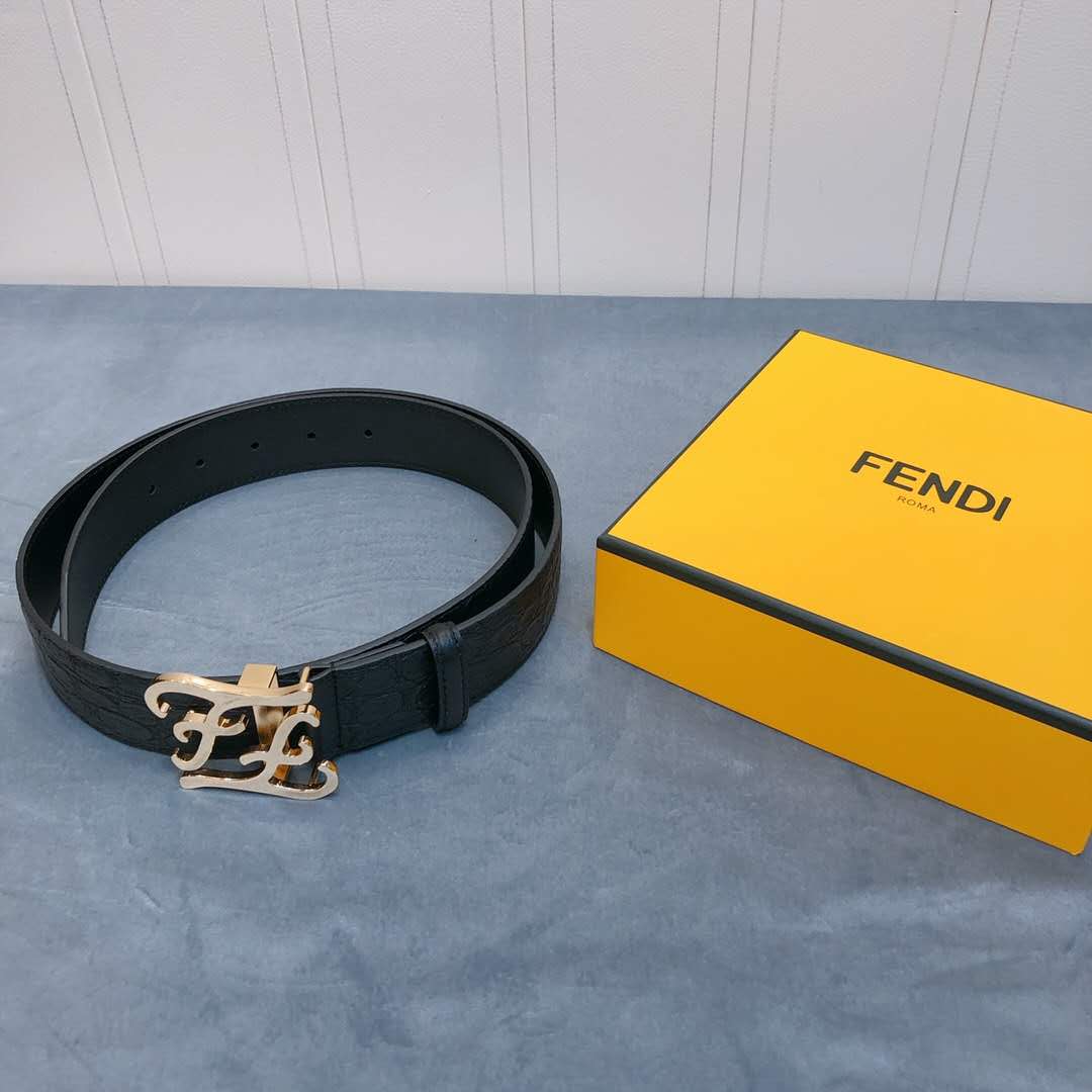 Fendi Leather Belt With FF Buckle - EUR FASHION