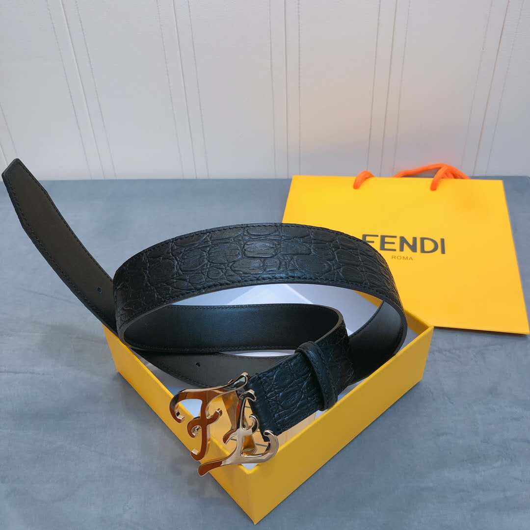 Fendi Leather Belt With FF Buckle - EUR FASHION