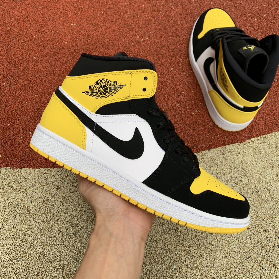 Jordan 1 Mid Yellow Toe Footasylum  - EUR FASHION