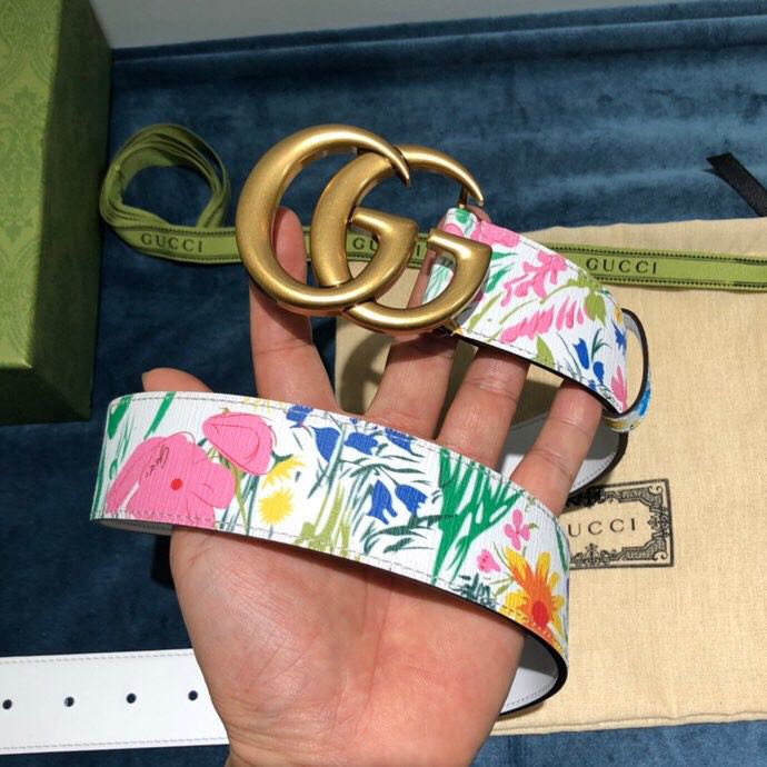 Gucci Flower Print Belt - EUR FASHION