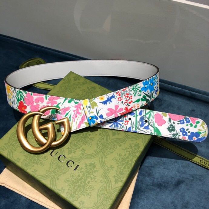 Gucci Flower Print Belt - EUR FASHION