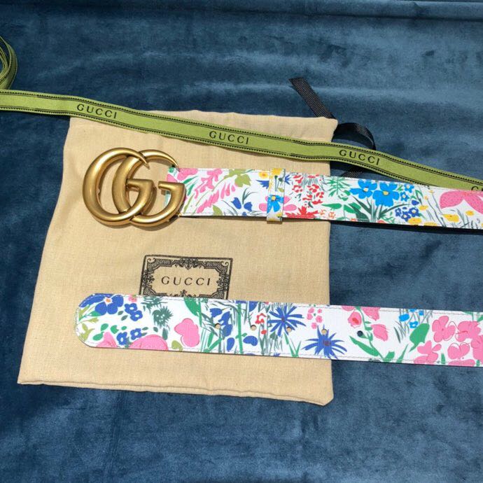 Gucci Flower Print Belt - EUR FASHION