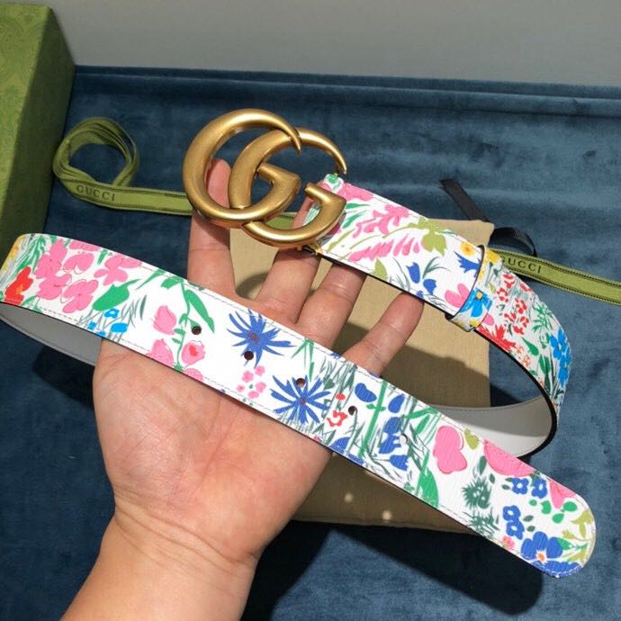 Gucci Flower Print Belt - EUR FASHION