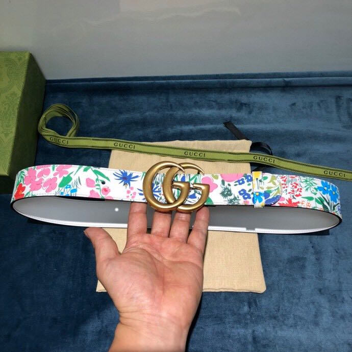 Gucci Flower Print Belt - EUR FASHION