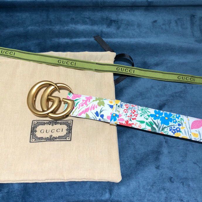 Gucci Flower Print Belt - EUR FASHION