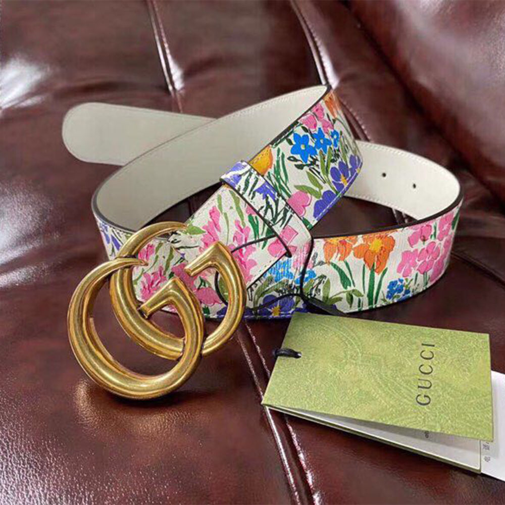 Gucci Flower Print Belt - EUR FASHION