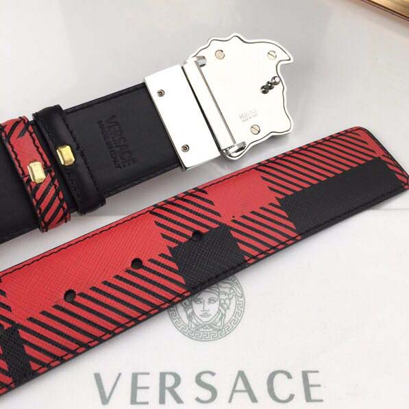 Versace Medusa Reversible Silver Buckle Leather Belt - EUR FASHION