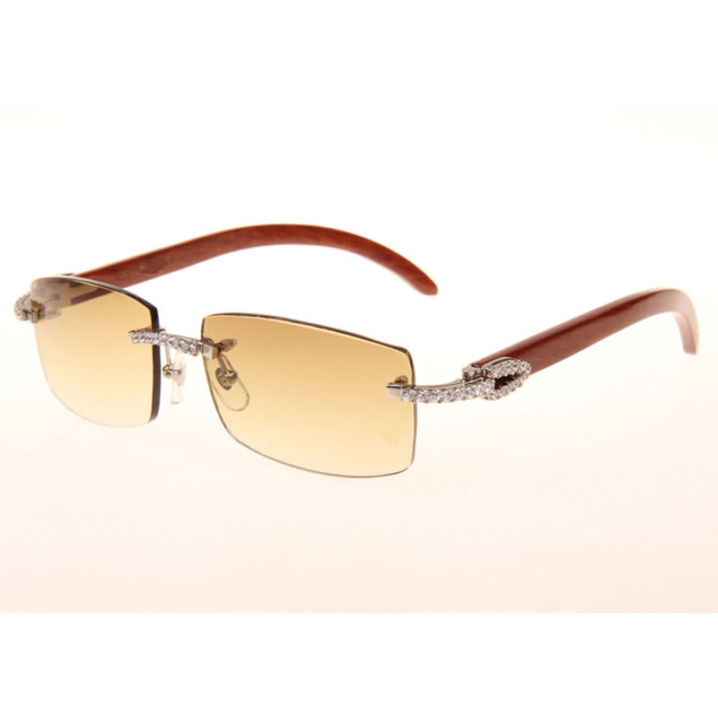 Cartier 3524012 Diamond Wood Sunglasses In Silver - EUR FASHION