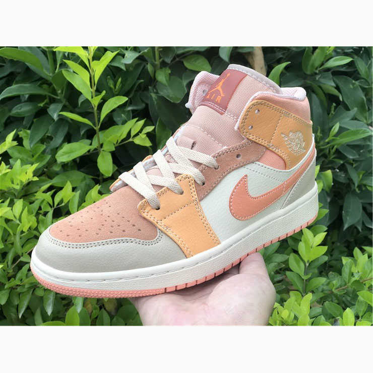 Jordan  Pink Orange Stitching Air  1 Mid - EUR FASHION