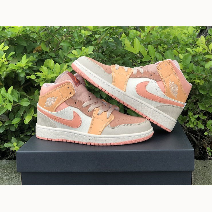 Jordan  Pink Orange Stitching Air  1 Mid - EUR FASHION