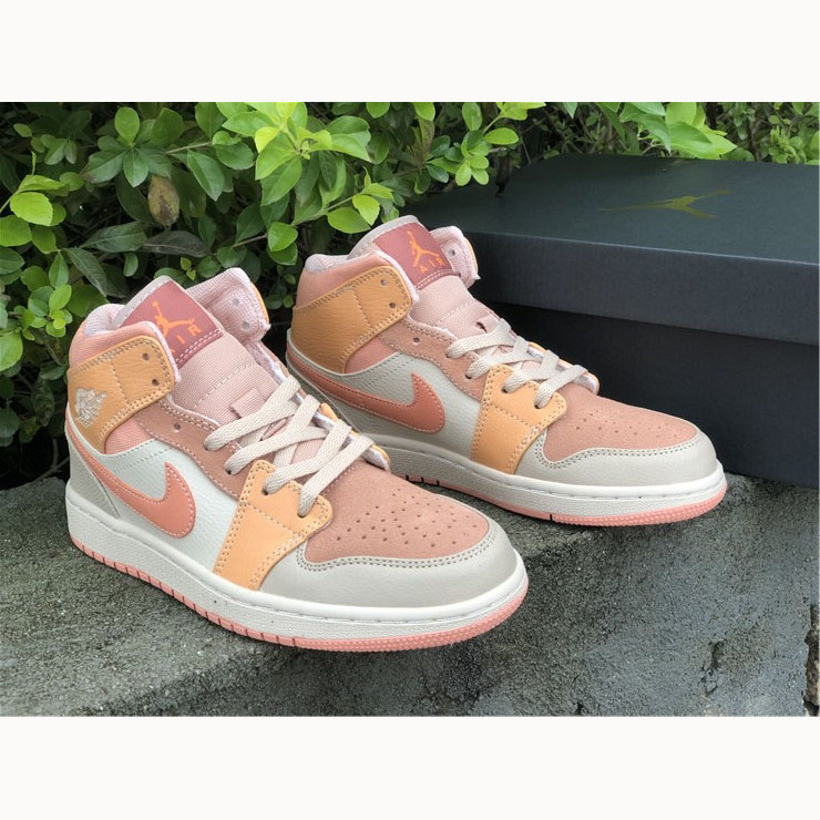 Jordan  Pink Orange Stitching Air  1 Mid - EUR FASHION