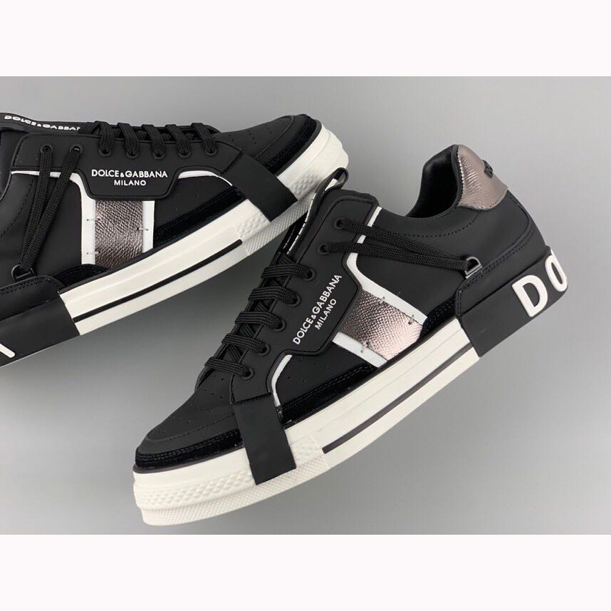 Dolce & Gabbana Calfskin 2Zero Custom Sneakers In Black - EUR FASHION