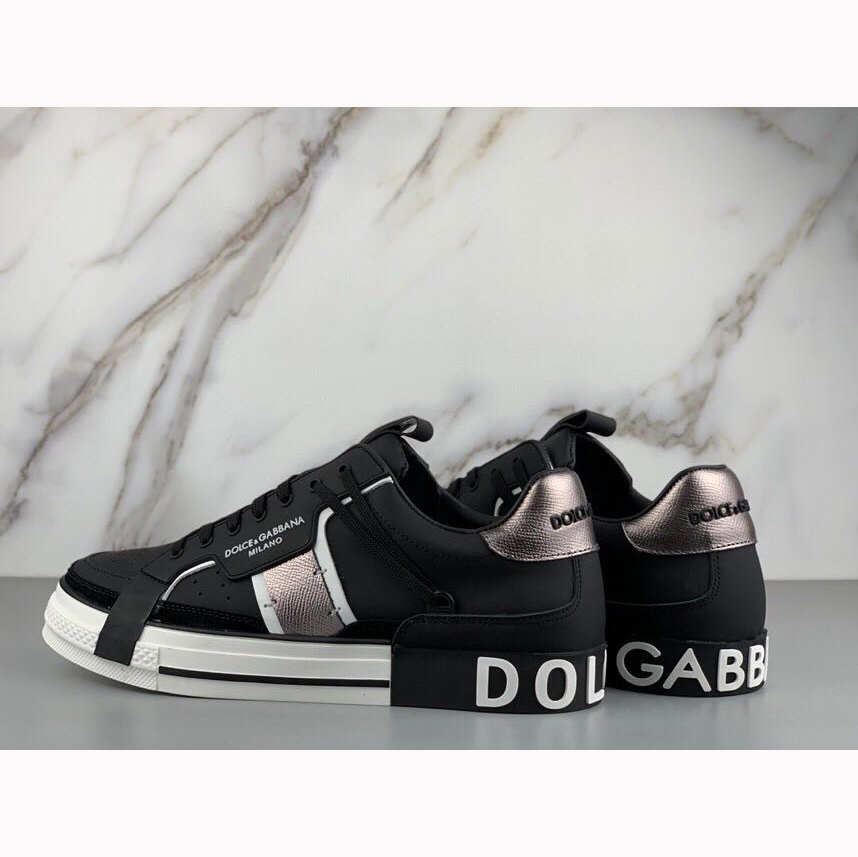 Dolce & Gabbana Calfskin 2Zero Custom Sneakers In Black - EUR FASHION