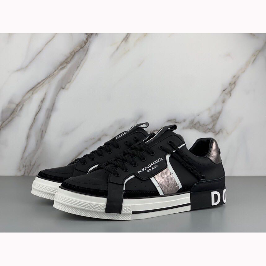 Dolce & Gabbana Calfskin 2Zero Custom Sneakers In Black - EUR FASHION