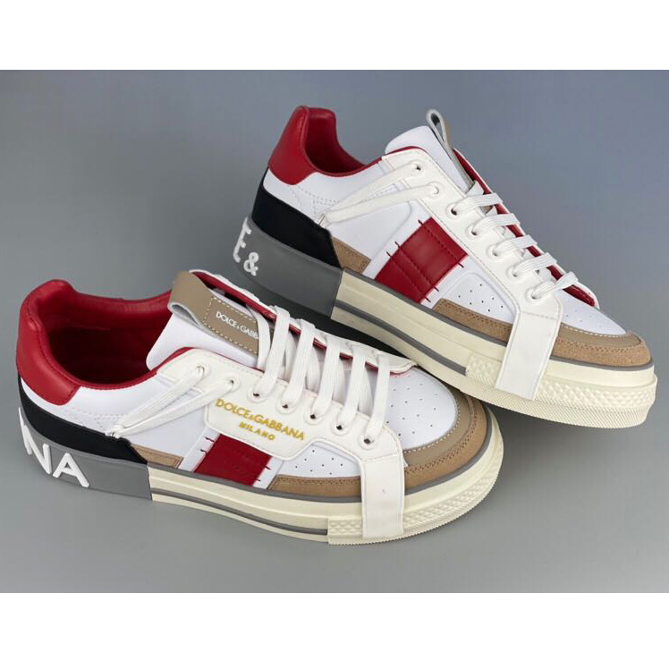 Dolce & Gabbana Calfskin 2Zero Custom Sneakers In Red - EUR FASHION